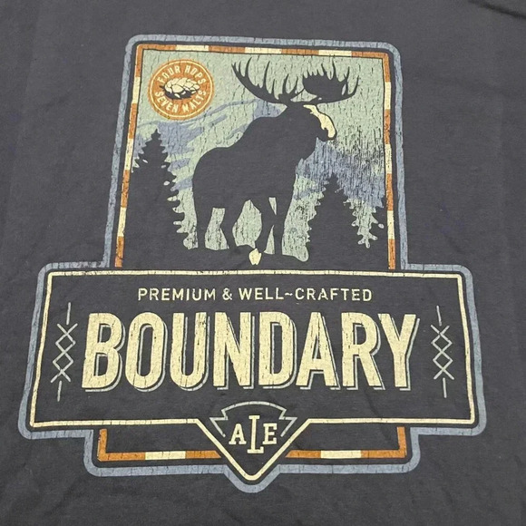 Boundary Ale Tshirt Four Hops Seven Malts Beer Mens Shirt XL - Picture 2 of 16